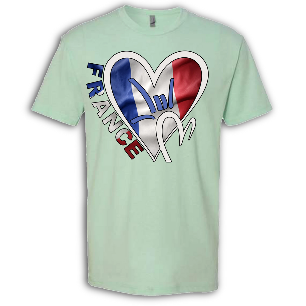 France Flag ILY HEART T-Shirt