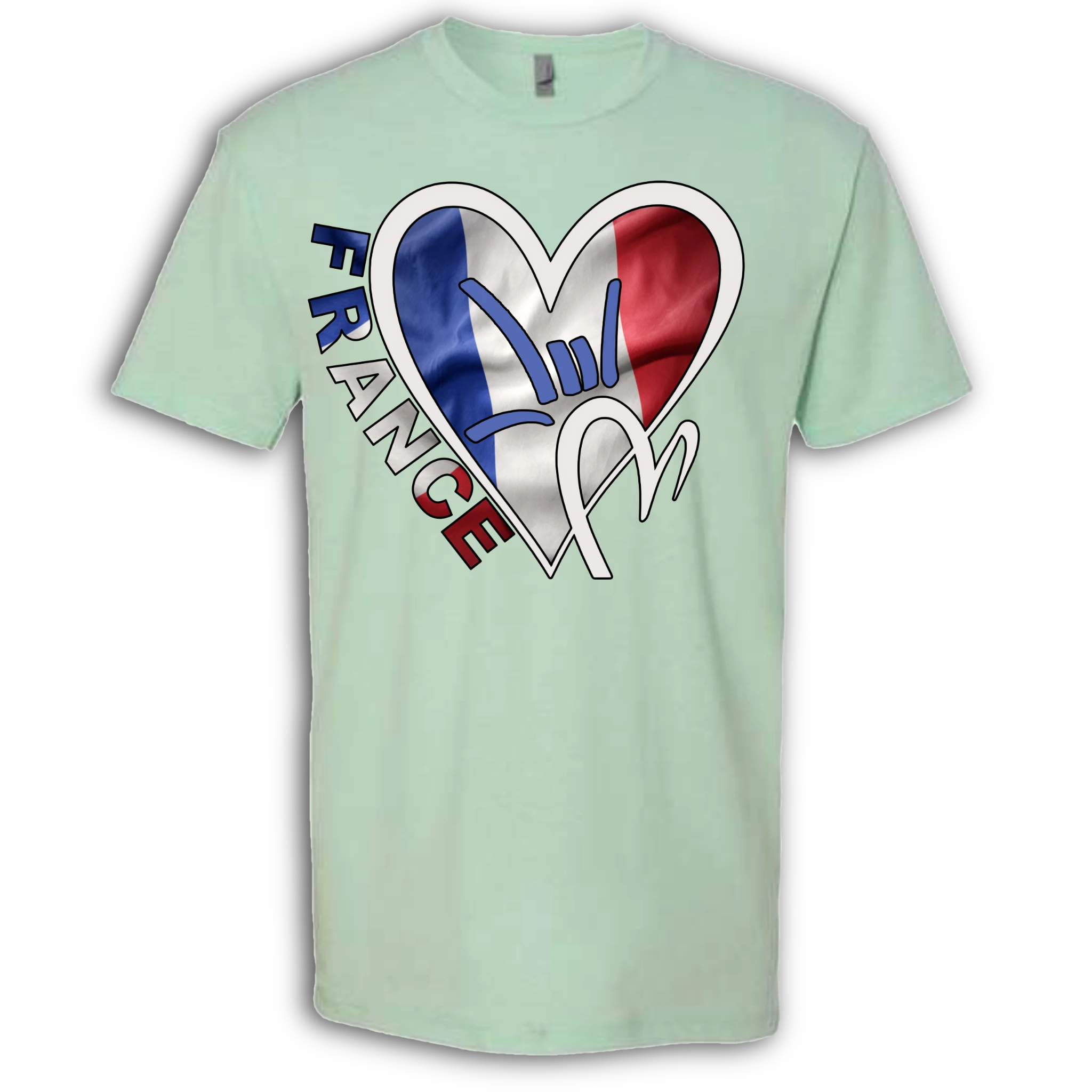France Flag ILY HEART T-Shirt