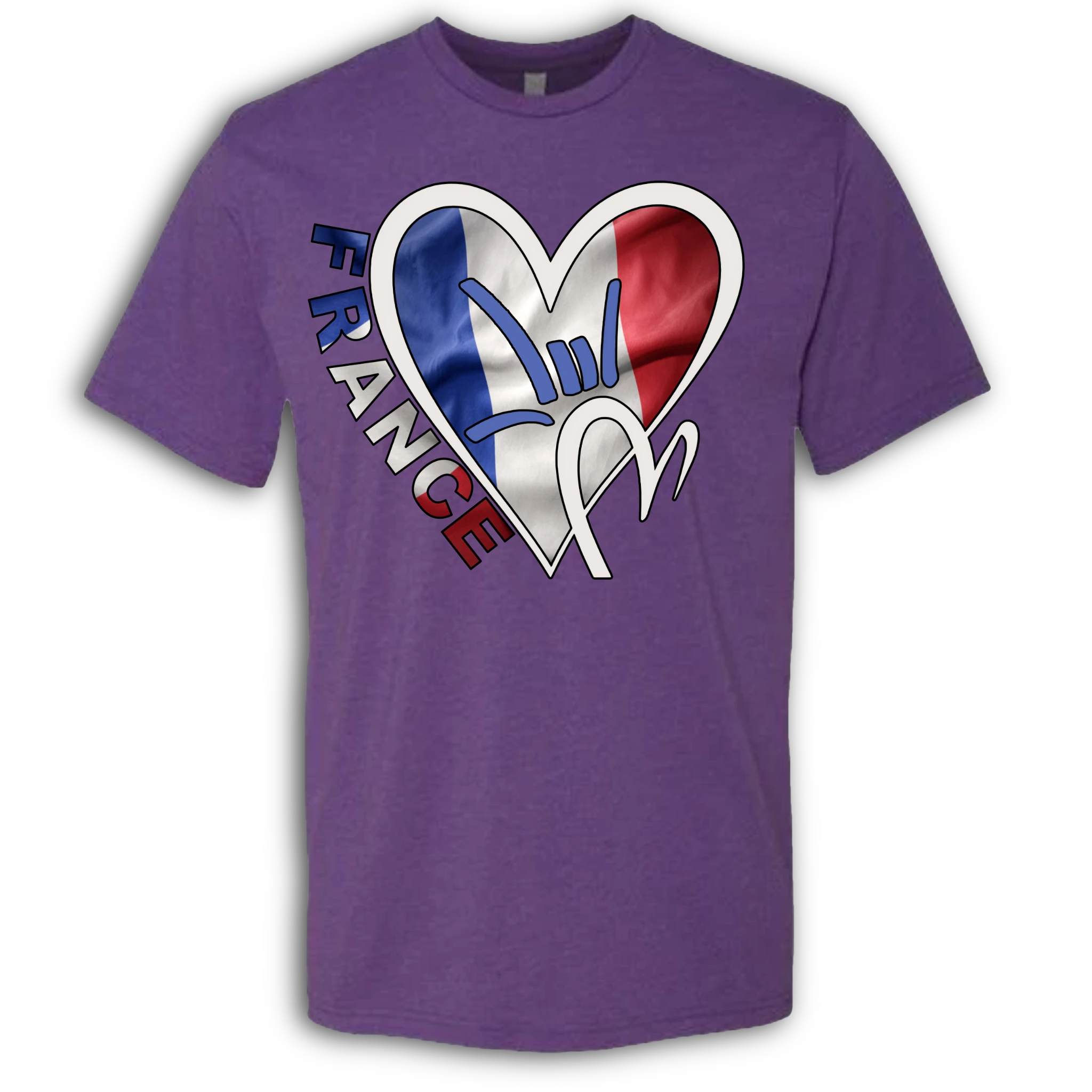 France Flag ILY HEART T-Shirt