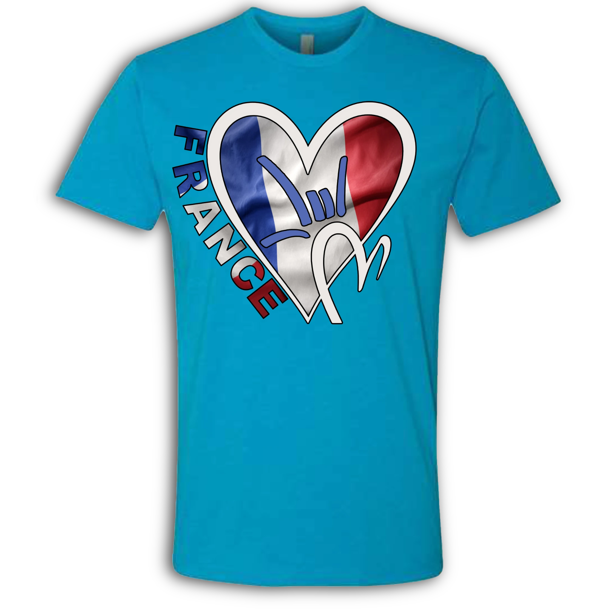France Flag ILY HEART T-Shirt