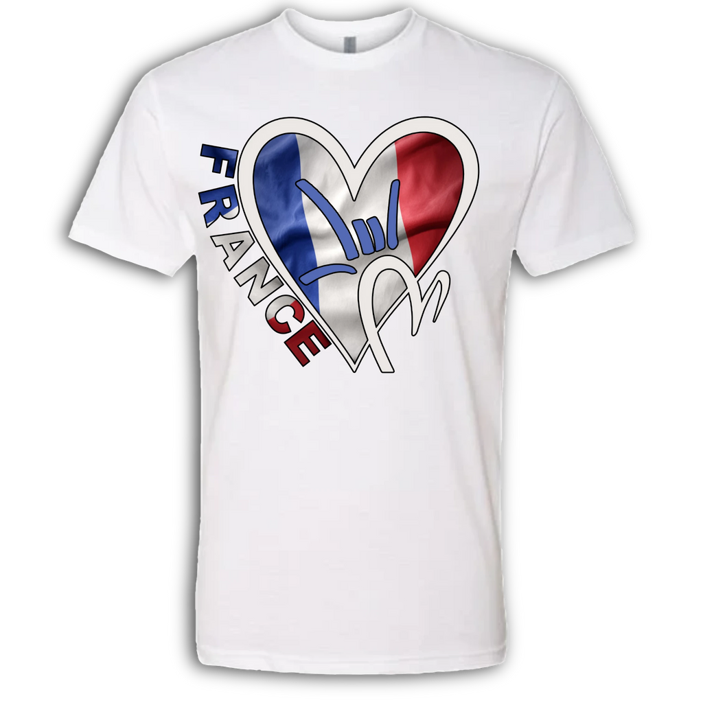 France Flag ILY HEART T-Shirt
