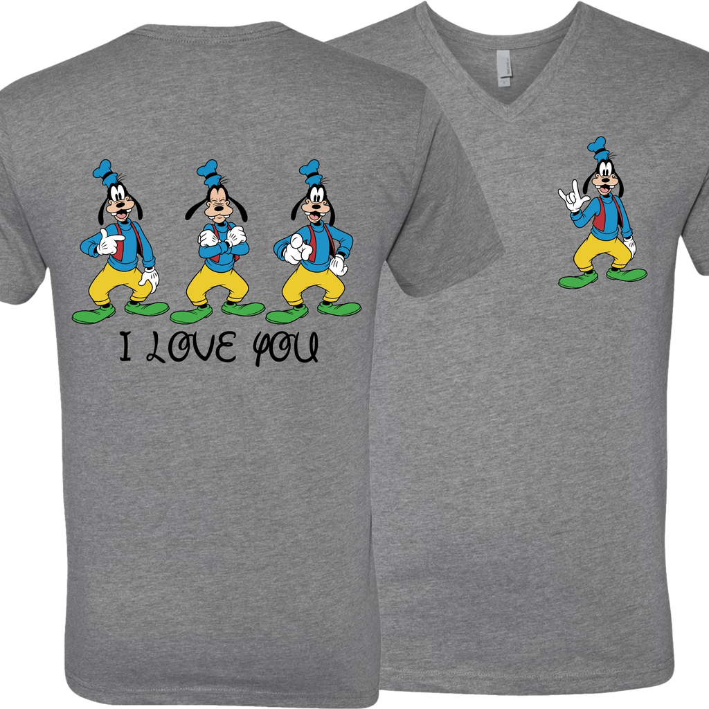 Goofy ILY I Love You V-Neck T-Shirt (MEN)