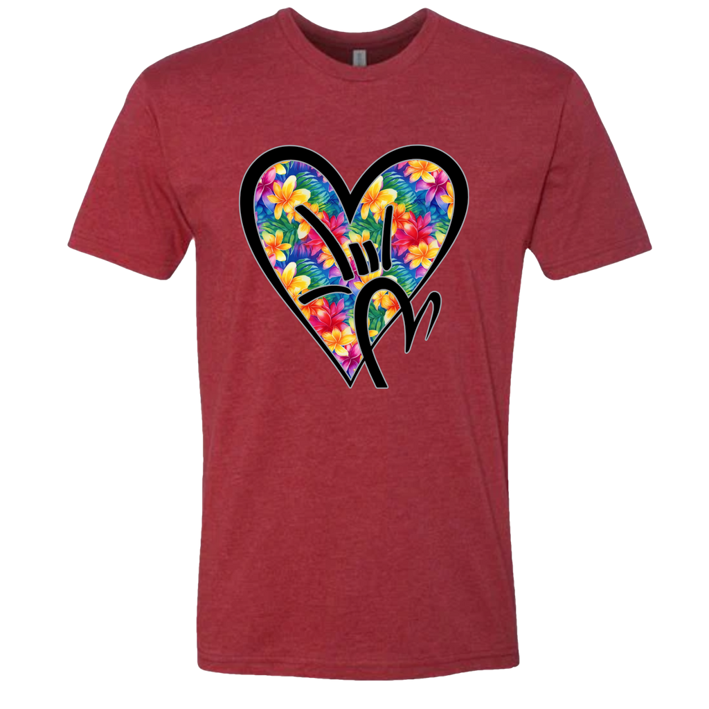 Hawaiian Flowers ILY HEART T-Shirt
