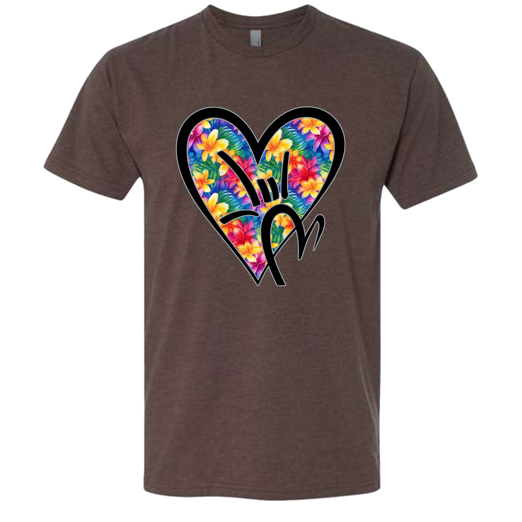 Hawaiian Flowers ILY HEART T-Shirt