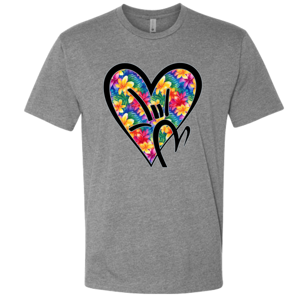 Hawaiian Flowers ILY HEART T-Shirt