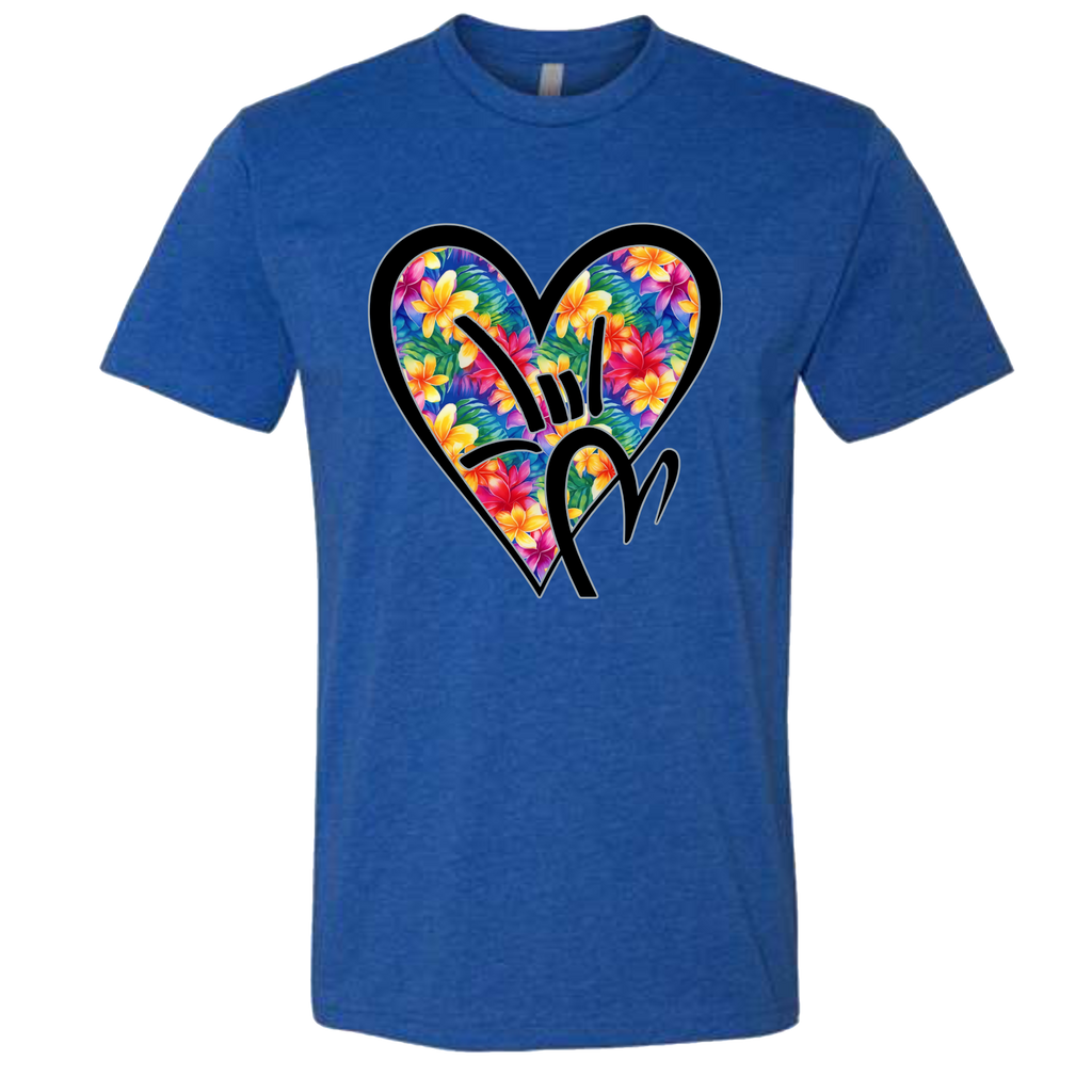 Hawaiian Flowers ILY HEART T-Shirt