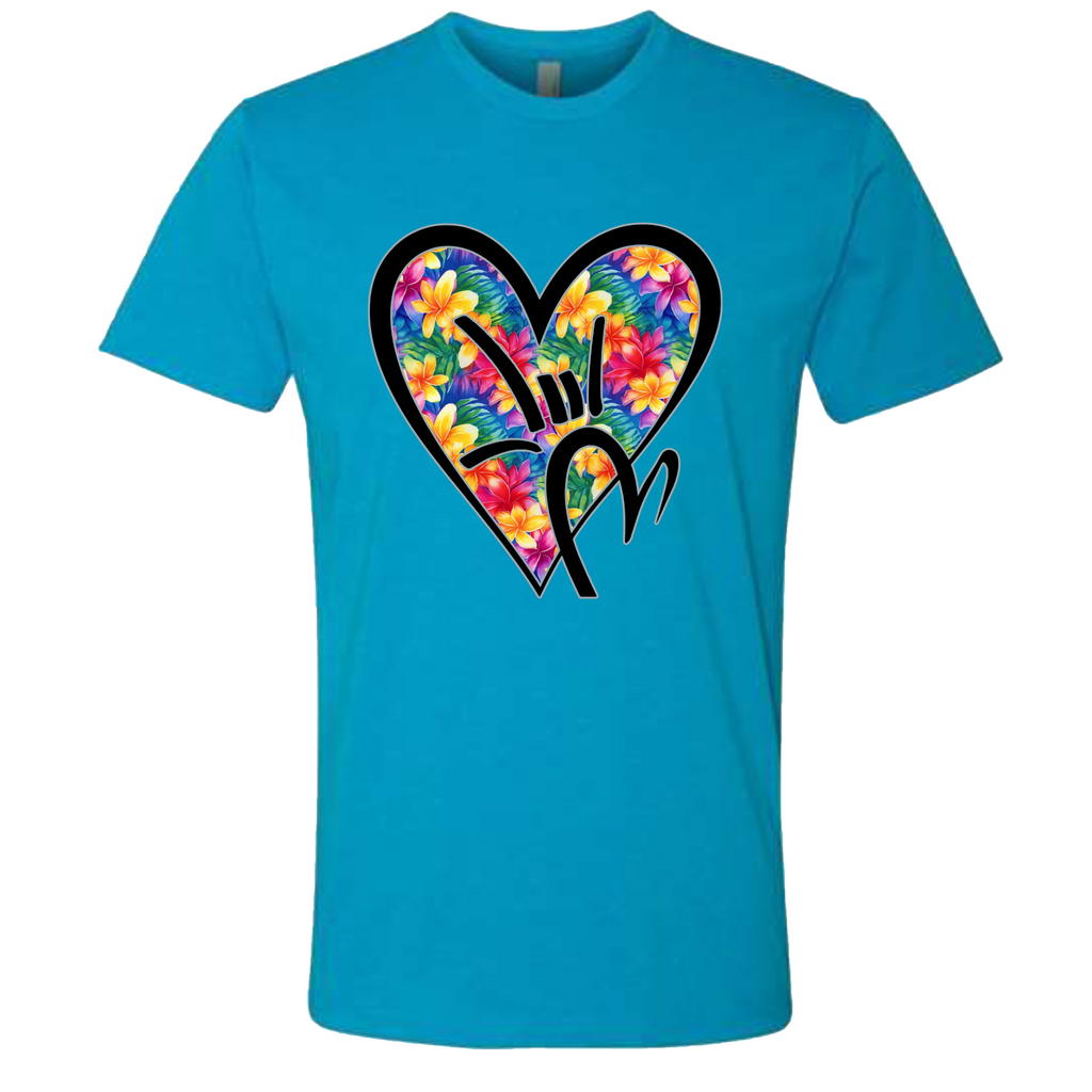 Hawaiian Flowers ILY HEART T-Shirt