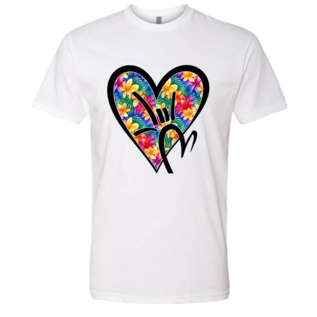 Hawaiian Flowers ILY HEART T-Shirt