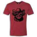 Highland Cow with Hat Black T-Shirt