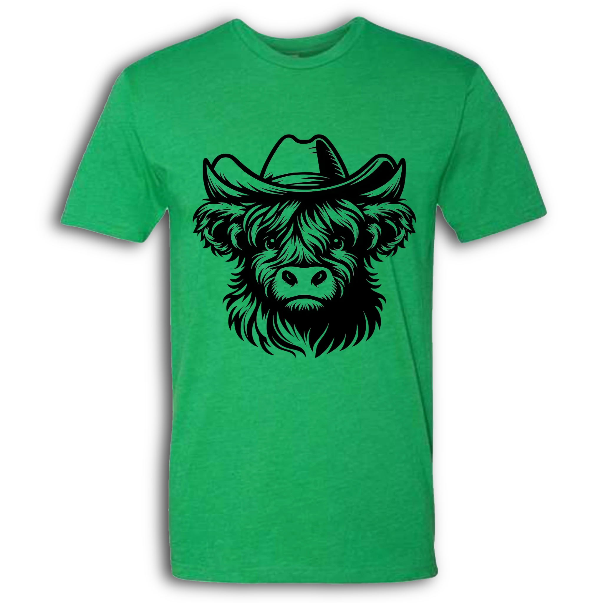 Highland Cow with Hat Black T-Shirt