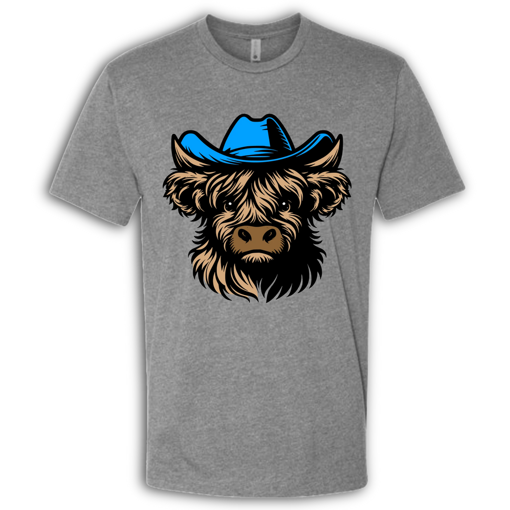 Highland Cow with Hat Colored T-Shirt