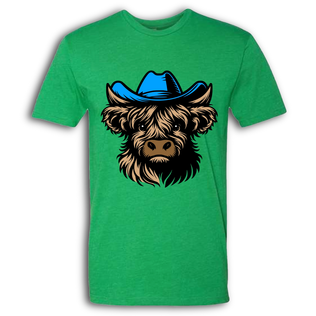 Highland Cow with Hat Colored T-Shirt