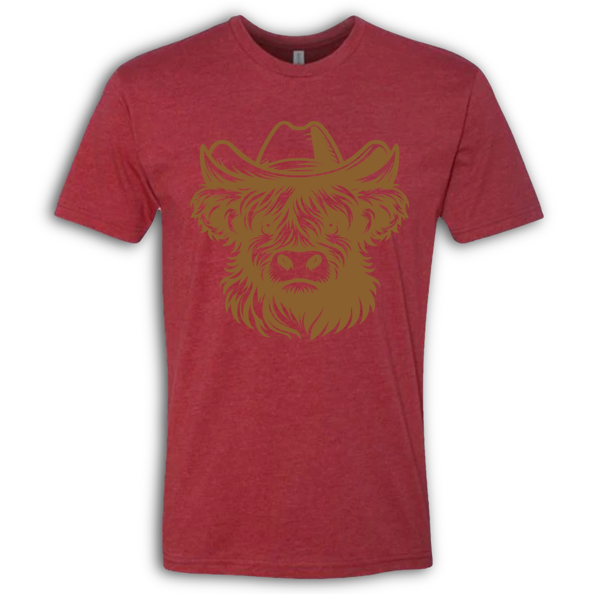 Highland Cow with Hat Brown T-Shirt