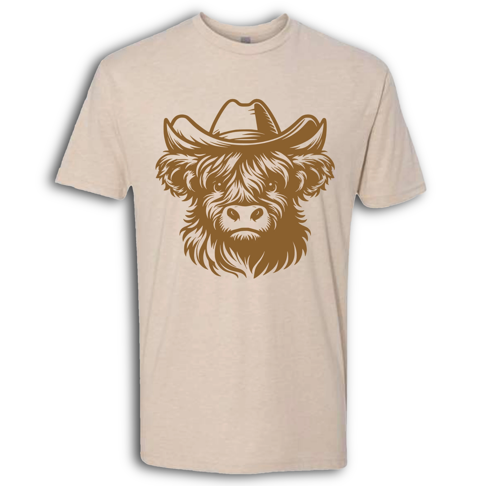 Highland Cow with Hat Brown T-Shirt