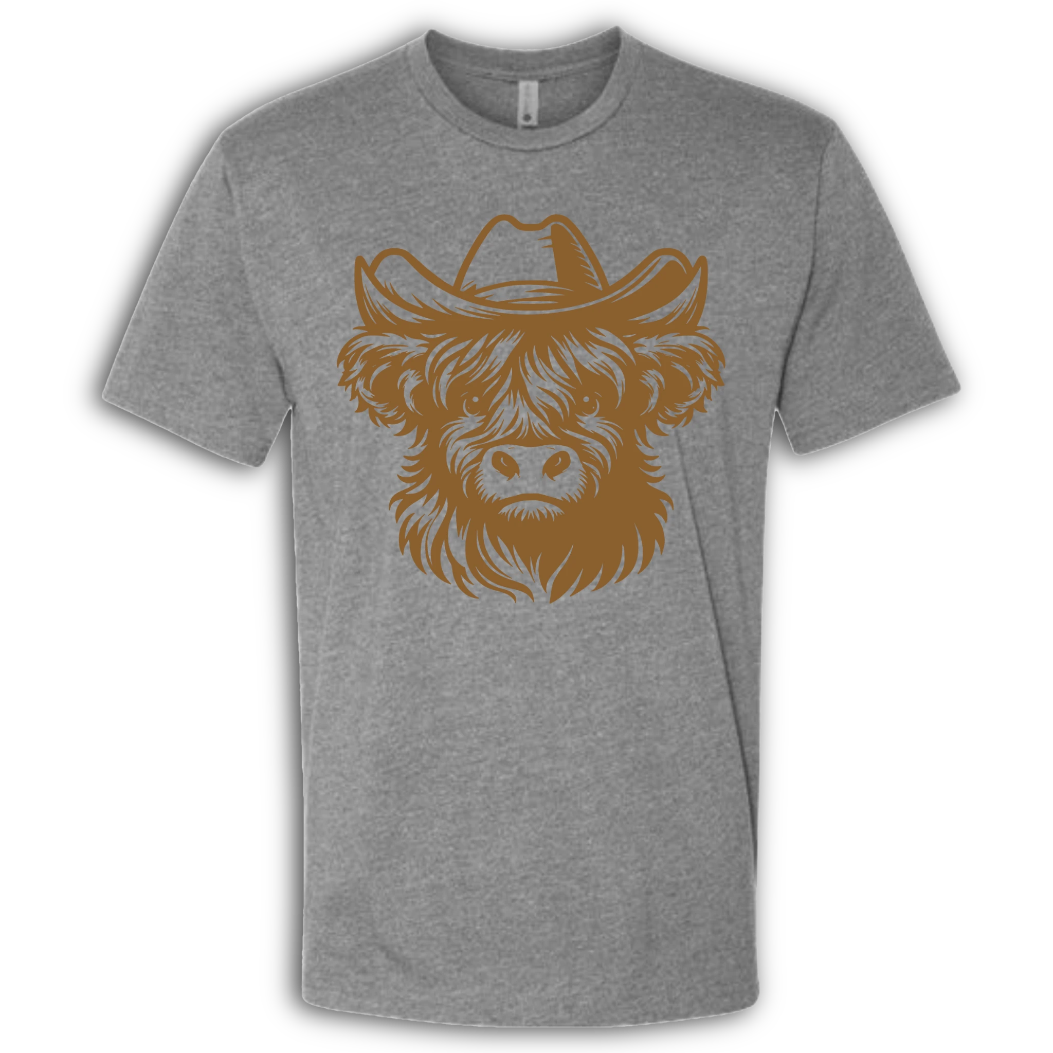Highland Cow with Hat Brown T-Shirt