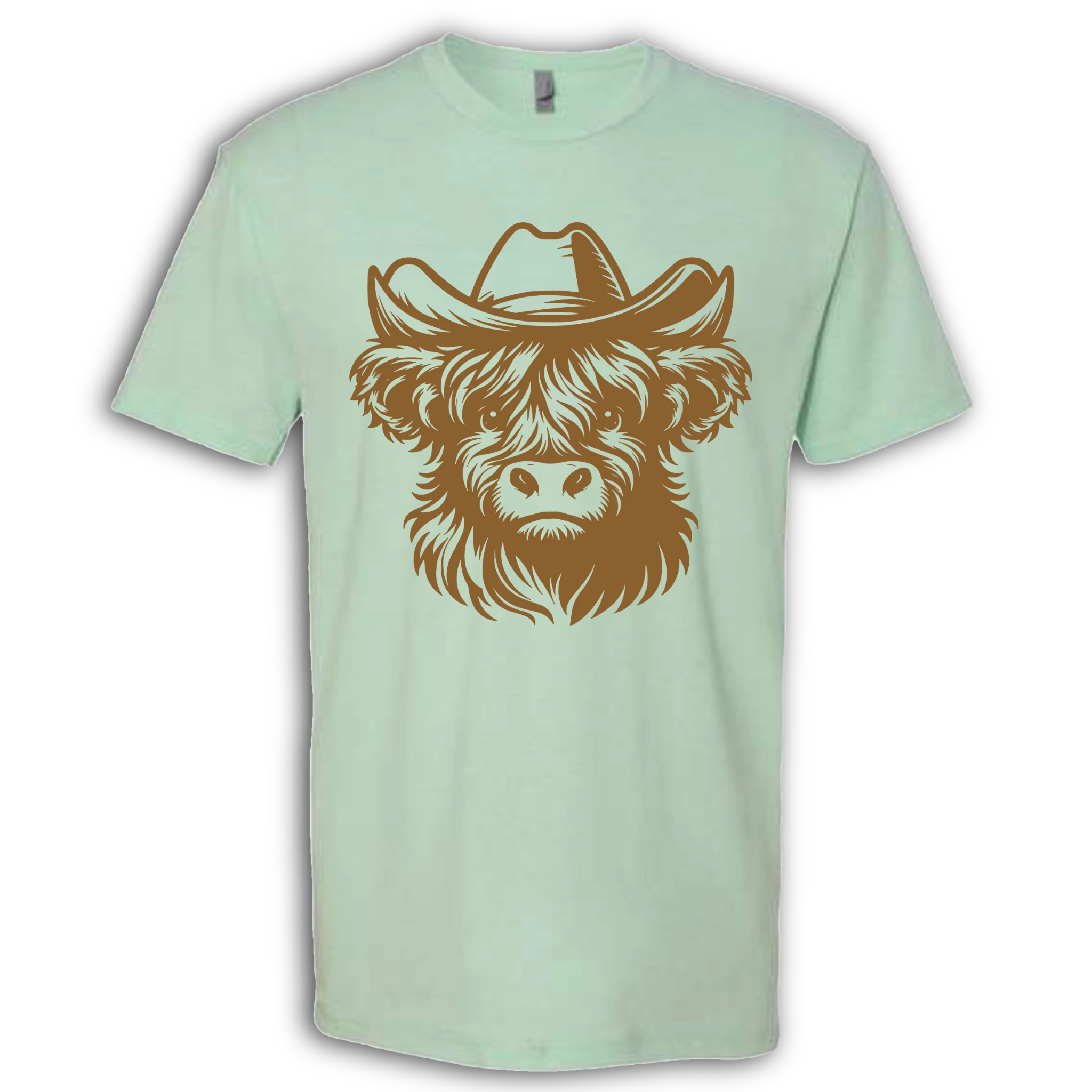 Highland Cow with Hat Brown T-Shirt