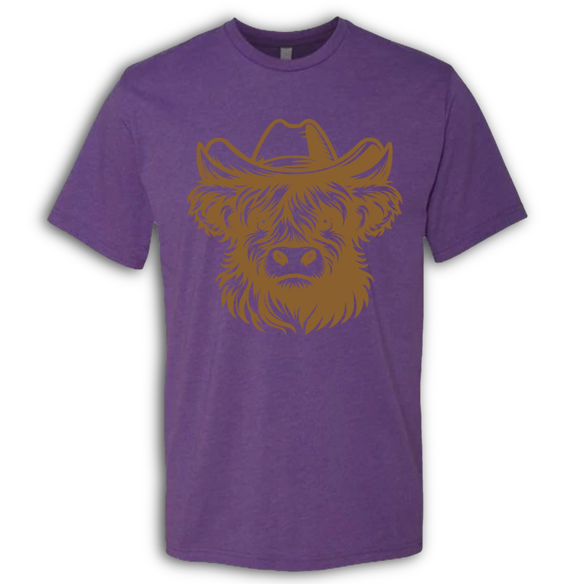 Highland Cow with Hat Brown T-Shirt