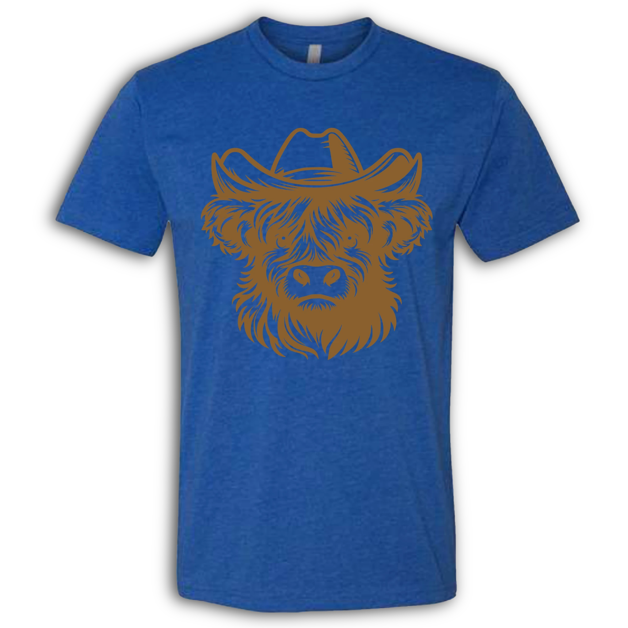 Highland Cow with Hat Brown T-Shirt