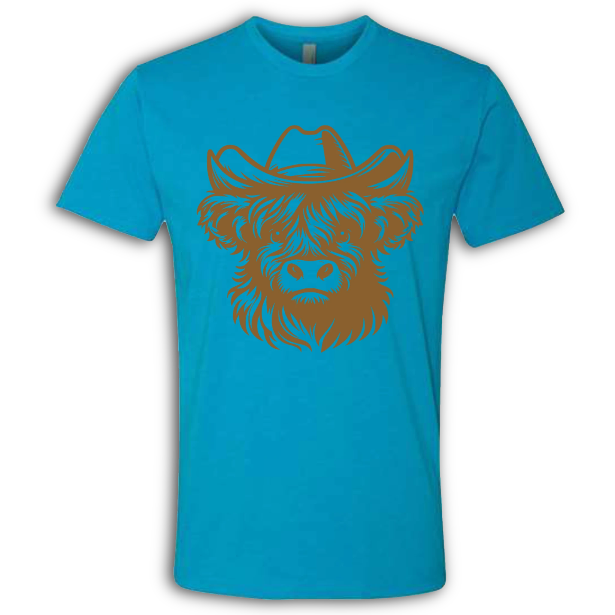 Highland Cow with Hat Brown T-Shirt