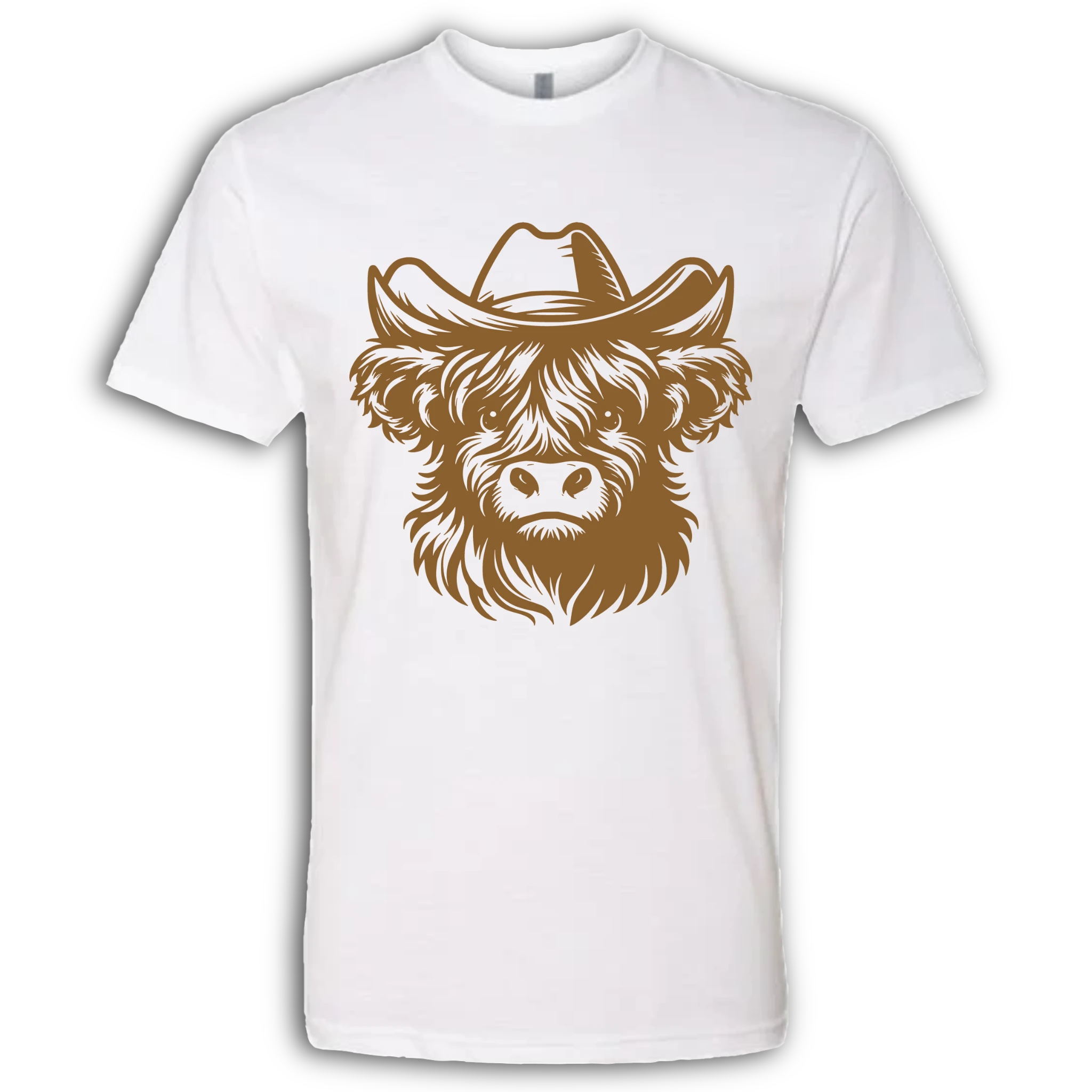 Highland Cow with Hat Brown T-Shirt