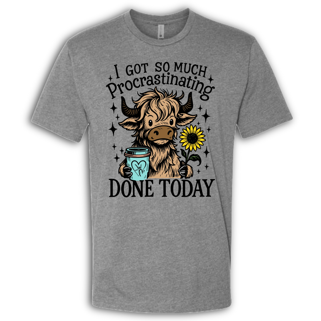 Highland Cow Procrastinating T-Shirt