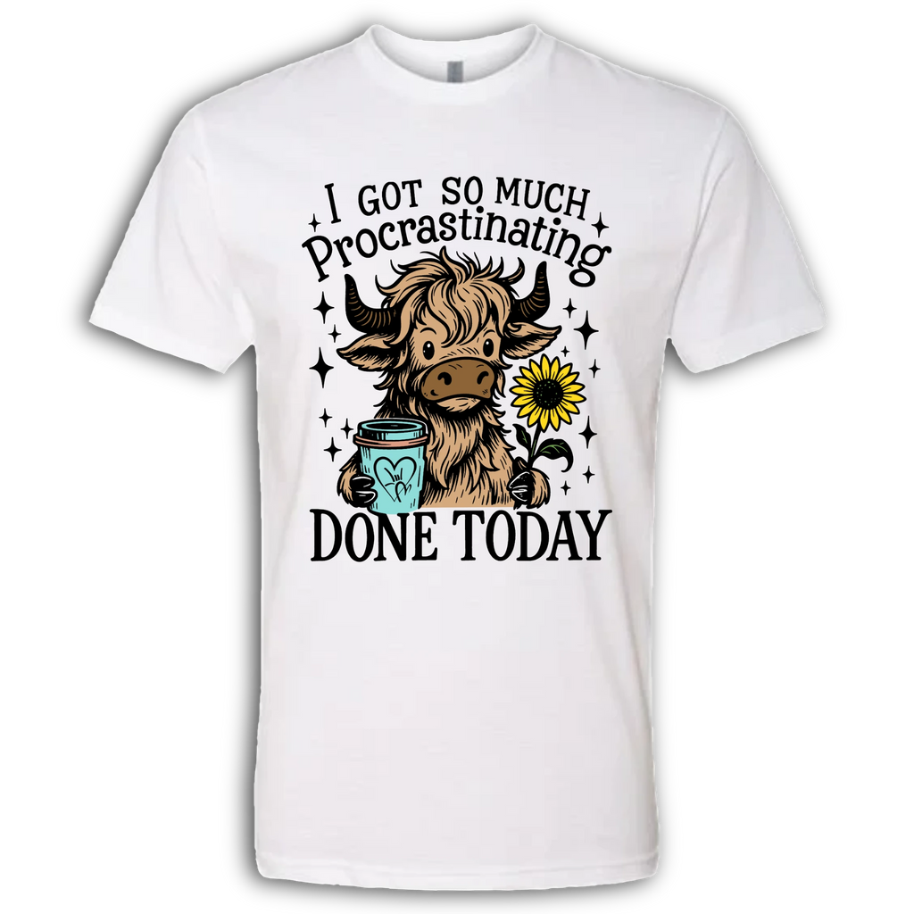 Highland Cow Procrastinating T-Shirt