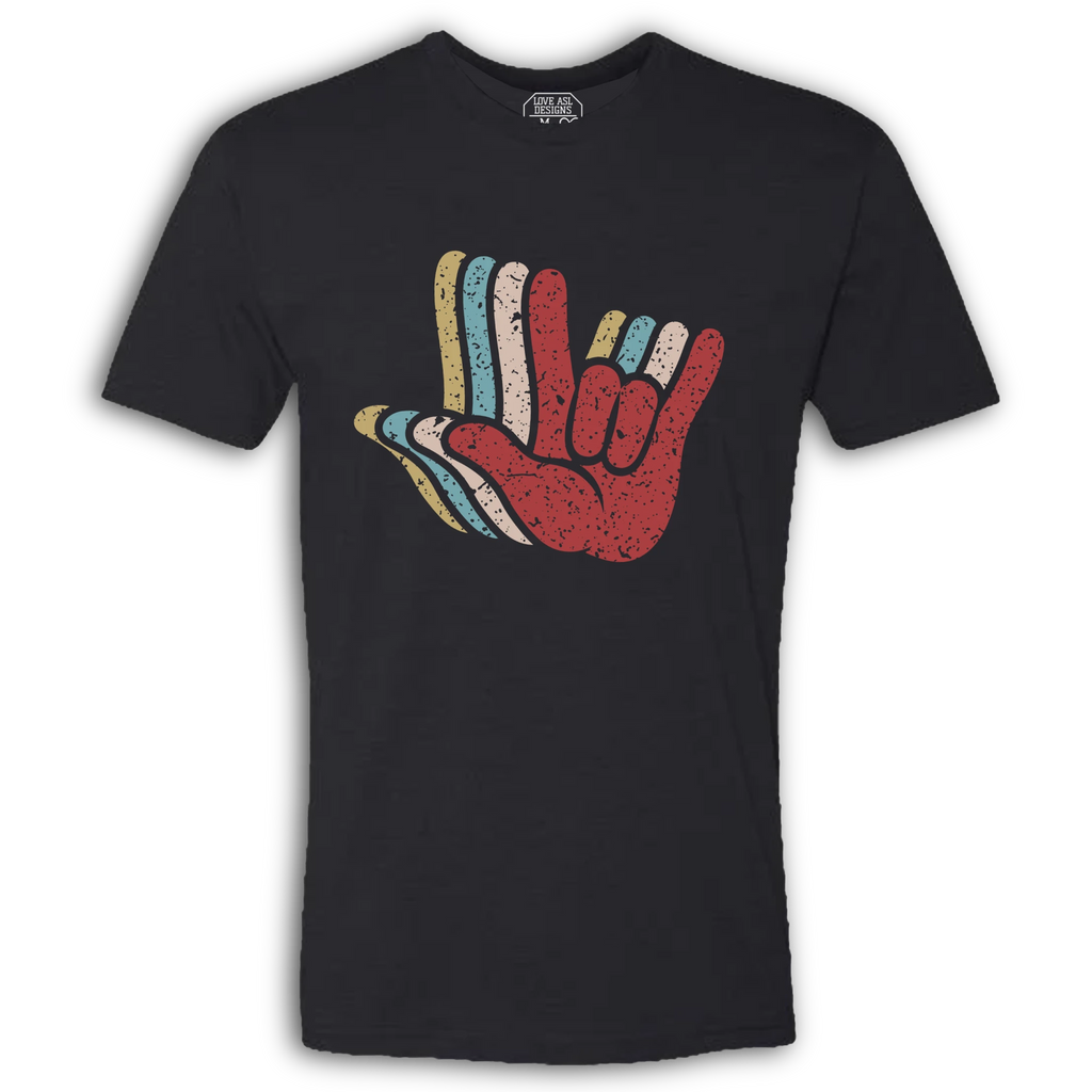 ASL I Love You Hands Layered Crew T-Shirt
