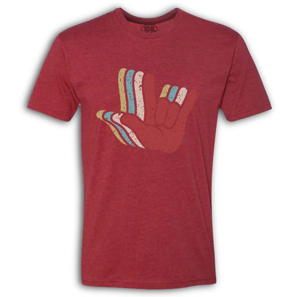 ASL I Love You Hands Layered Crew T-Shirt