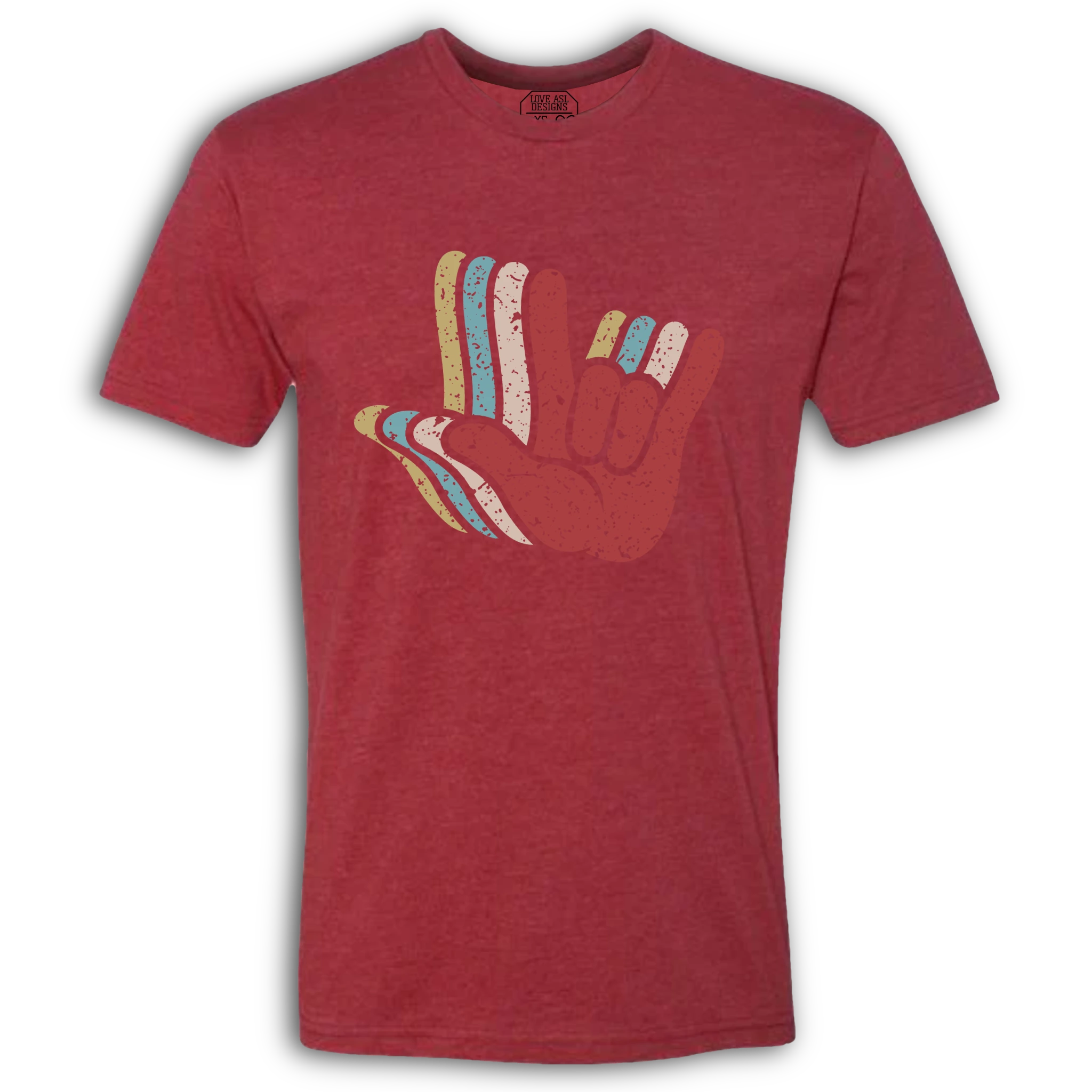 ASL I Love You Hands Layered Crew T-Shirt