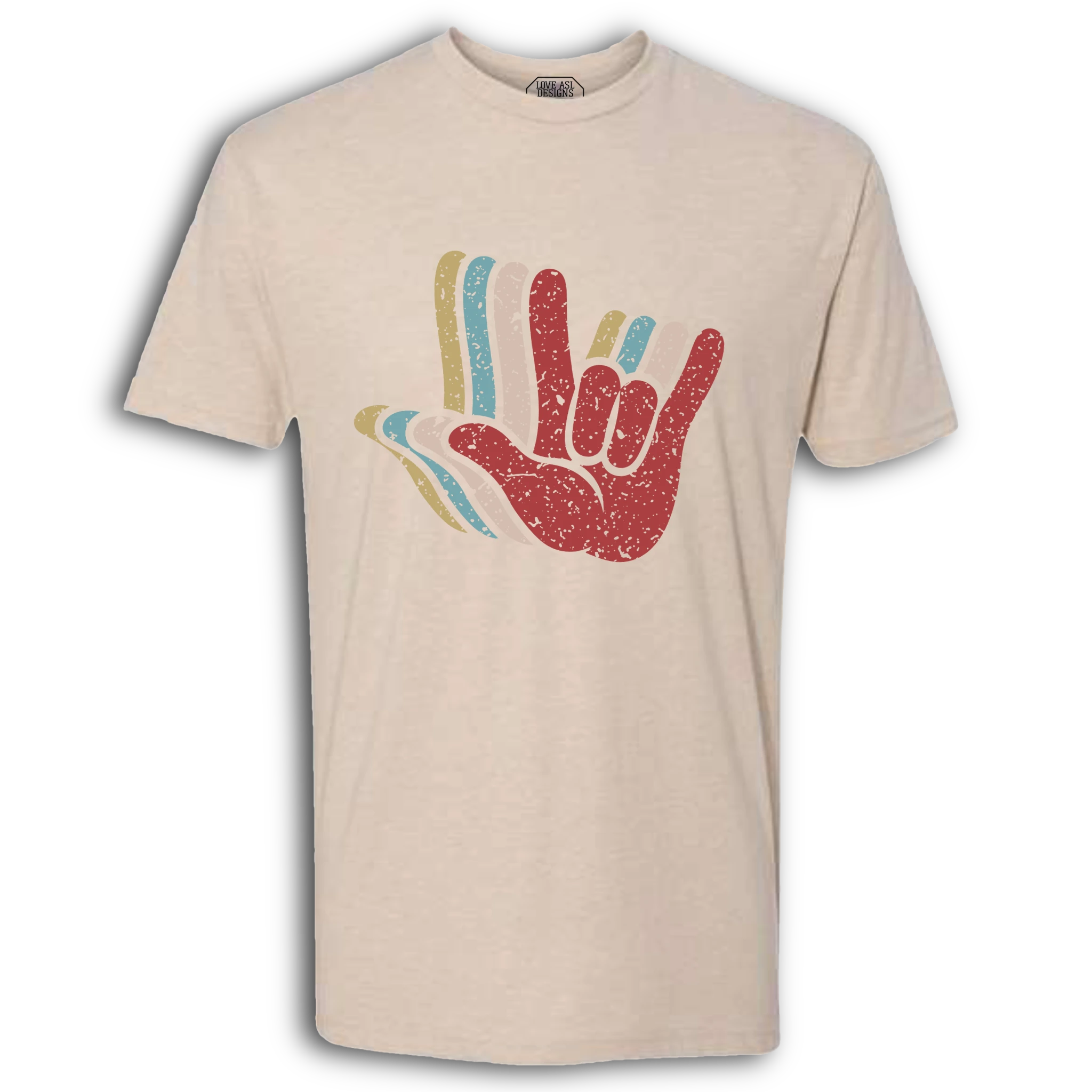 ASL I Love You Hands Layered Crew T-Shirt