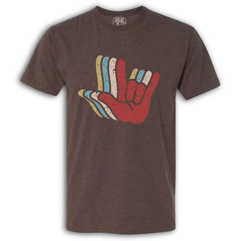 ASL I Love You Hands Layered Crew T-Shirt