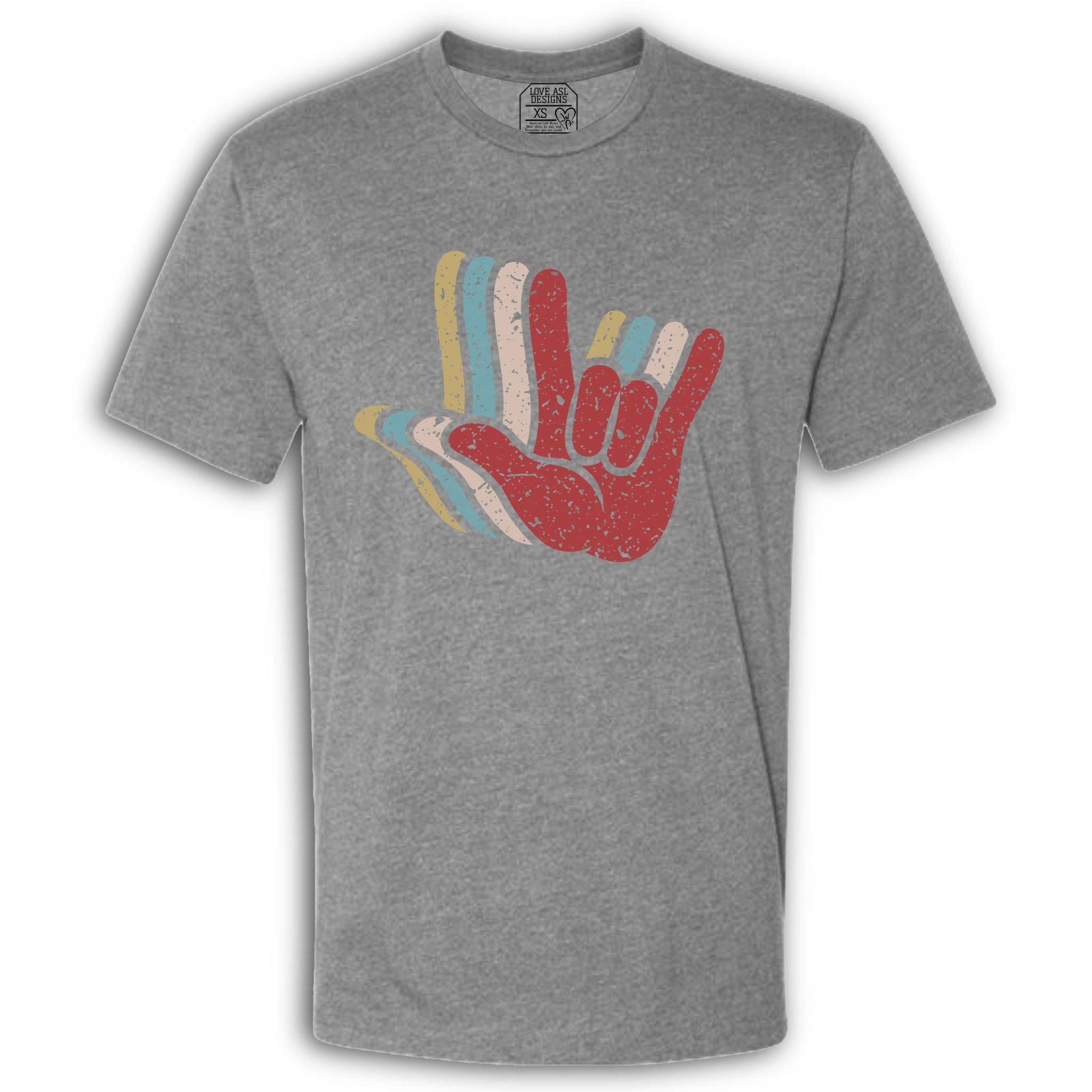 ASL I Love You Hands Layered Crew T-Shirt