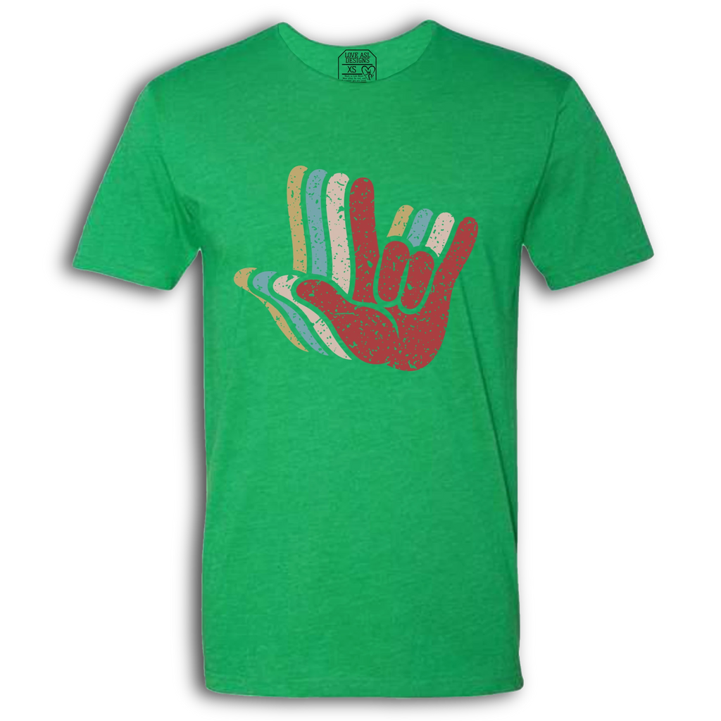 ASL I Love You Hands Layered Crew T-Shirt