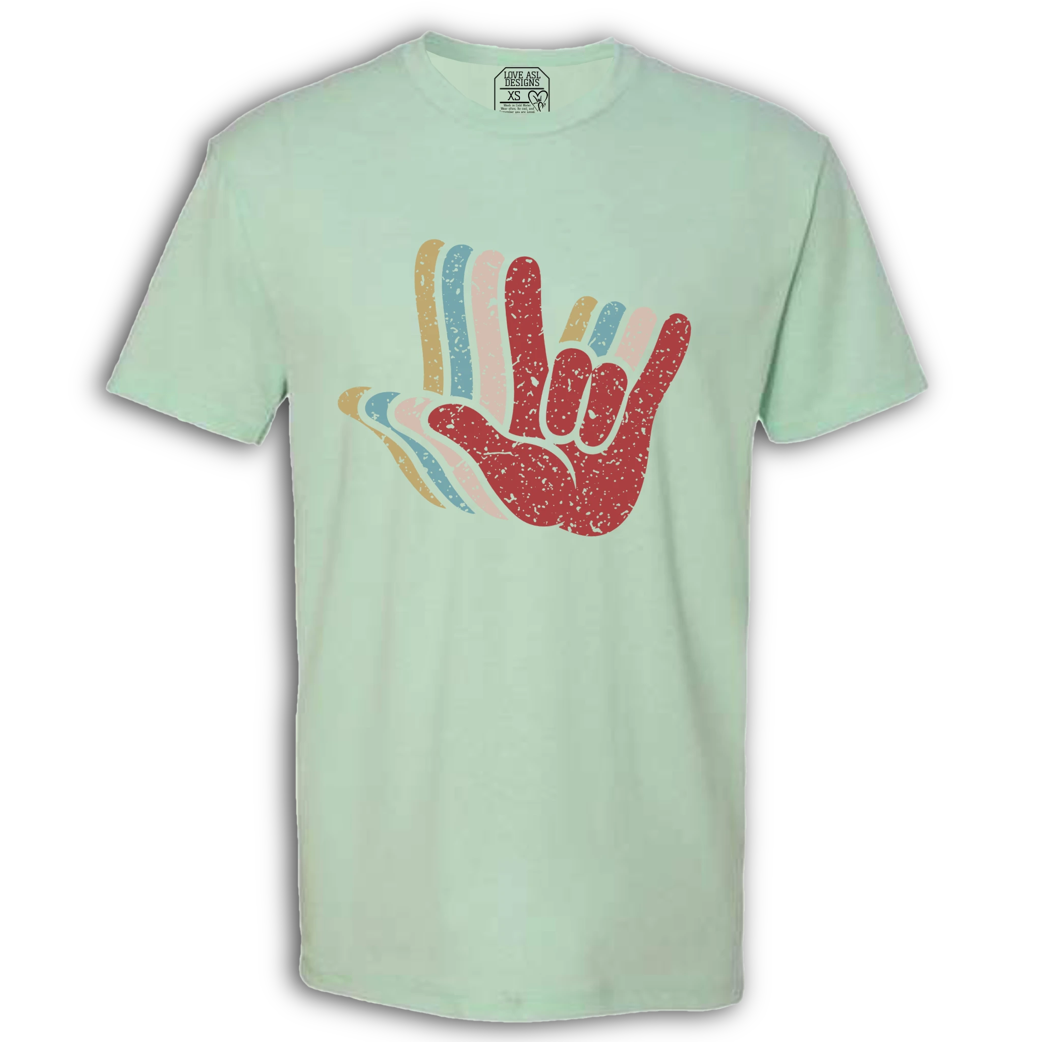 ASL I Love You Hands Layered Crew T-Shirt