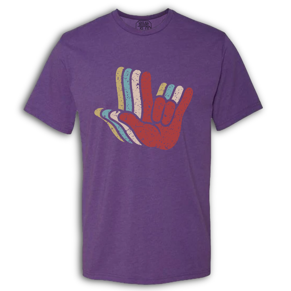 ASL I Love You Hands Layered Crew T-Shirt
