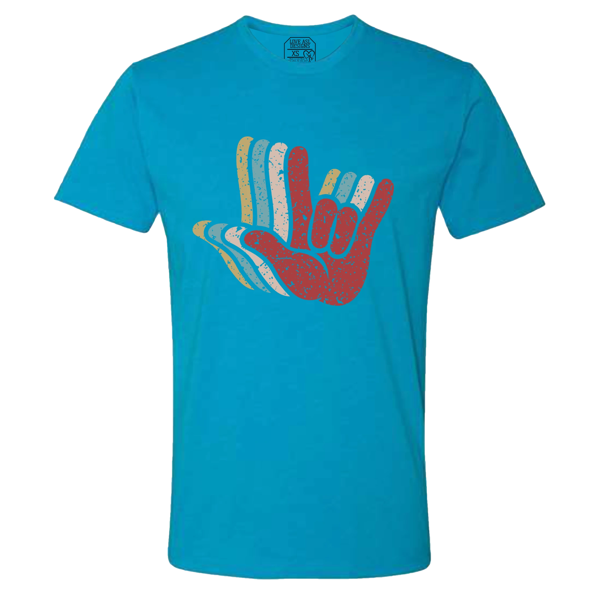 ASL I Love You Hands Layered Crew T-Shirt