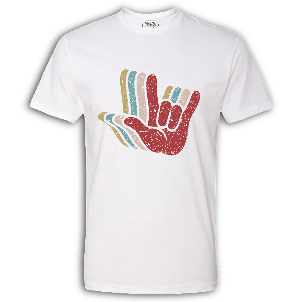 ASL I Love You Hands Layered Crew T-Shirt