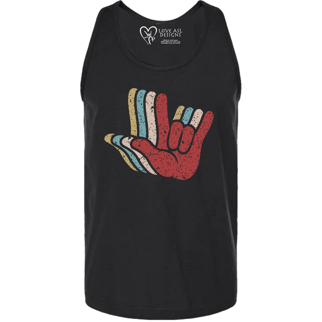 ASL I Love You Hands Layered Tank Top (MEN)