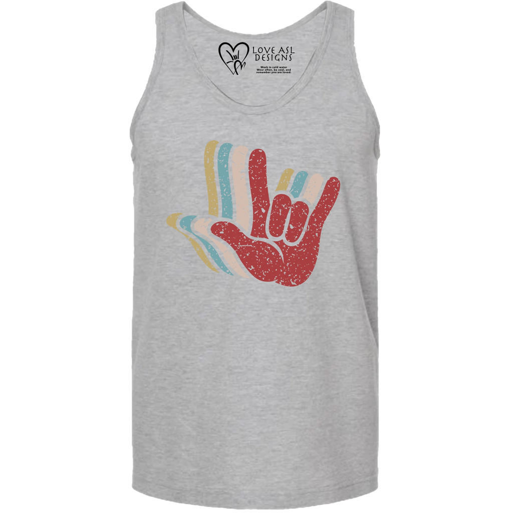 ASL I Love You Hands Layered Tank Top (MEN)