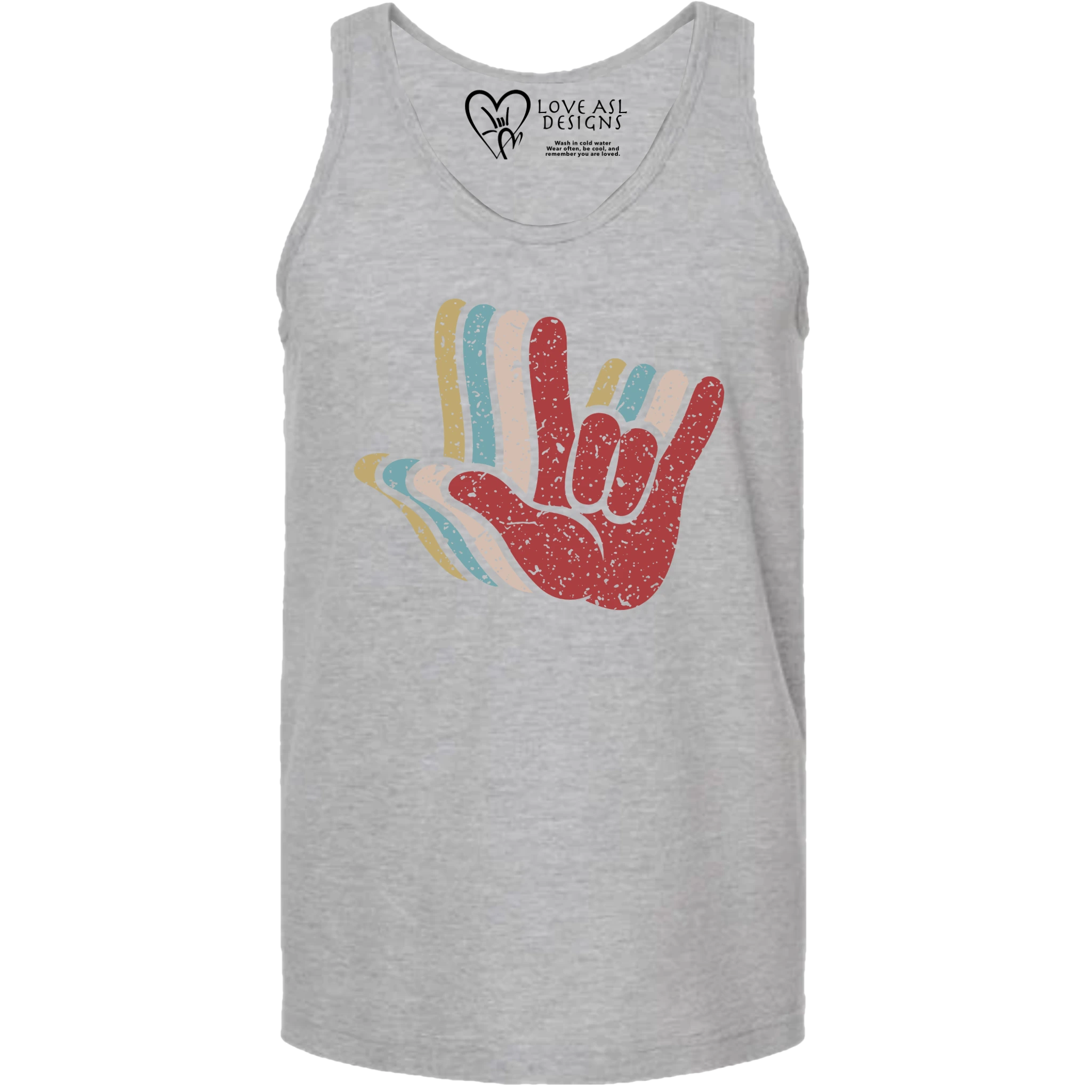 ASL I Love You Hands Layered Tank Top (MEN)