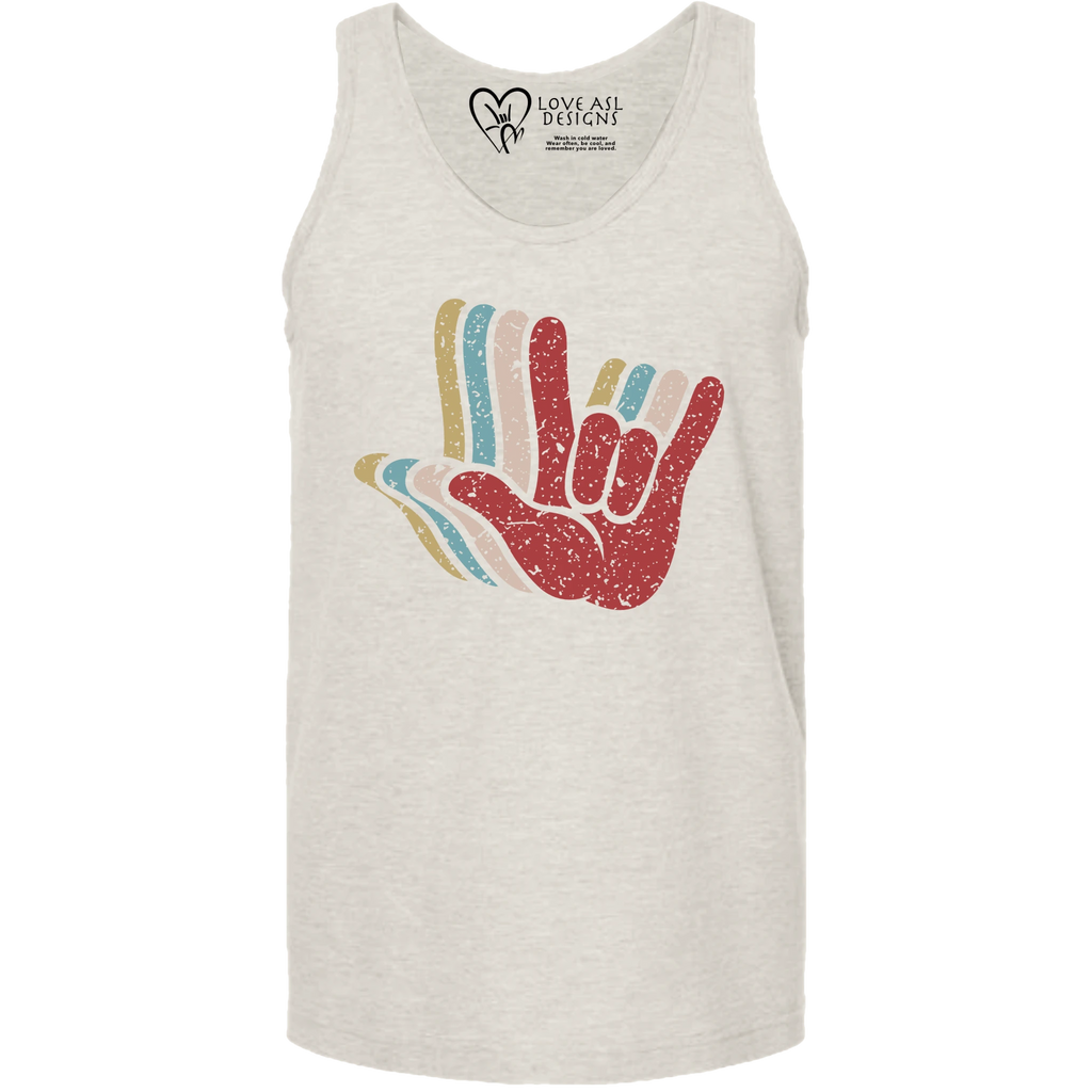 ASL I Love You Hands Layered Tank Top (MEN)