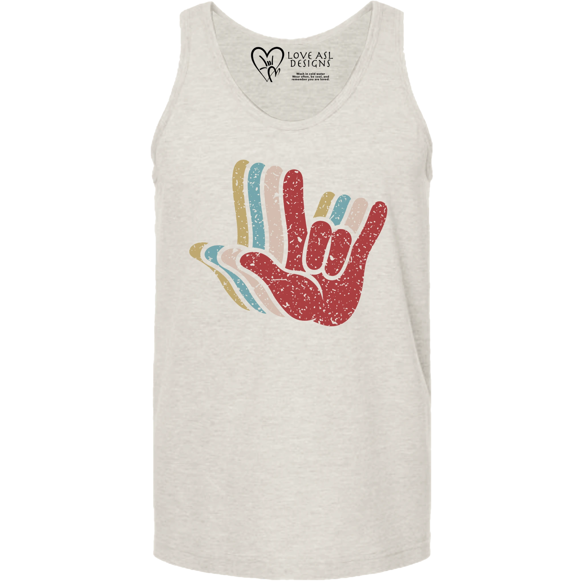 ASL I Love You Hands Layered Tank Top (MEN)