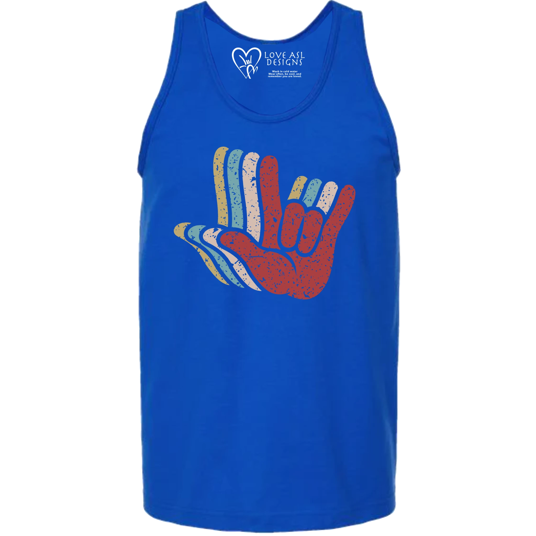 ASL I Love You Hands Layered Tank Top (MEN)