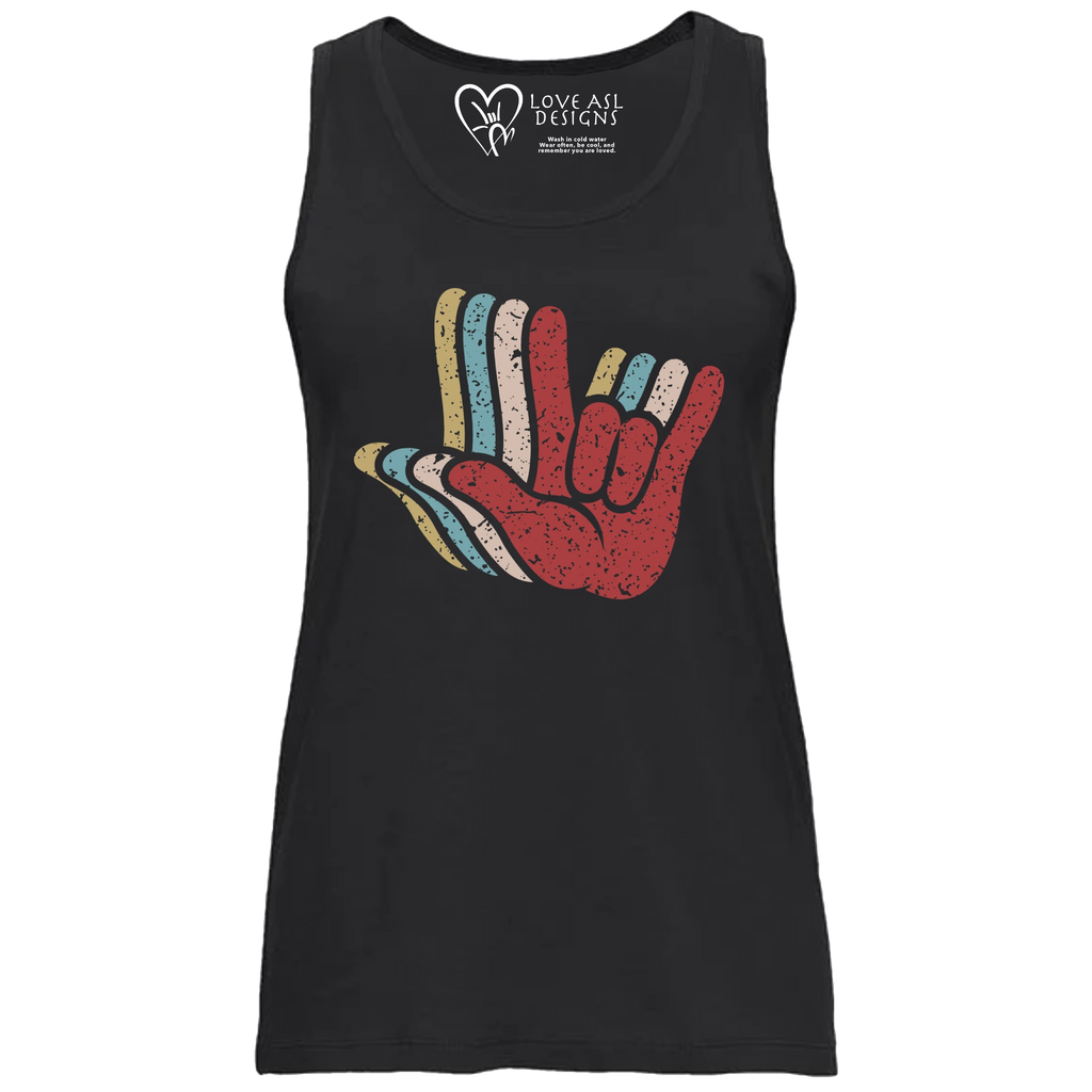 ASL I Love You Hands Layered Tank Top (WOMEN)