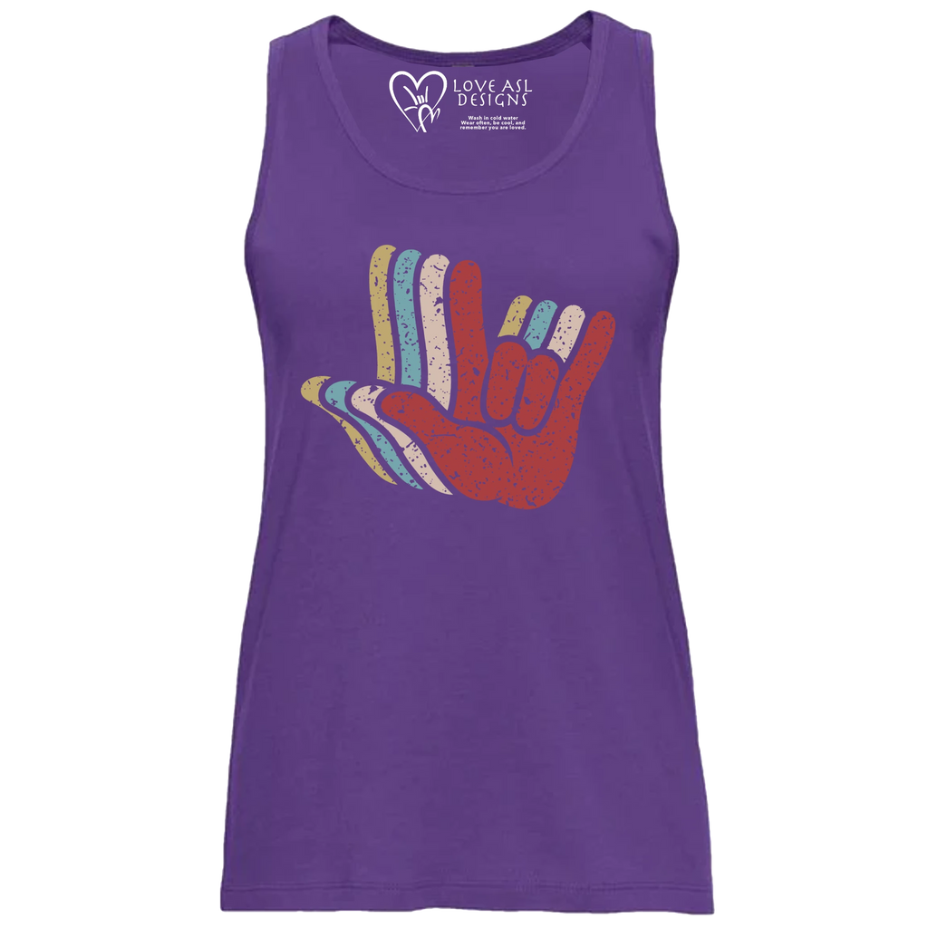 ASL I Love You Hands Layered Tank Top (WOMEN)