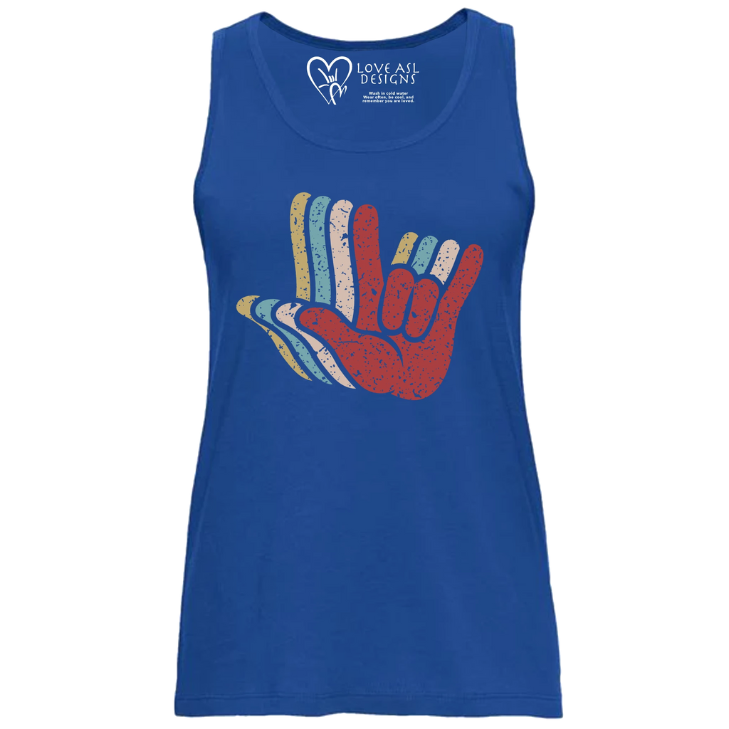 ASL I Love You Hands Layered Tank Top (WOMEN)