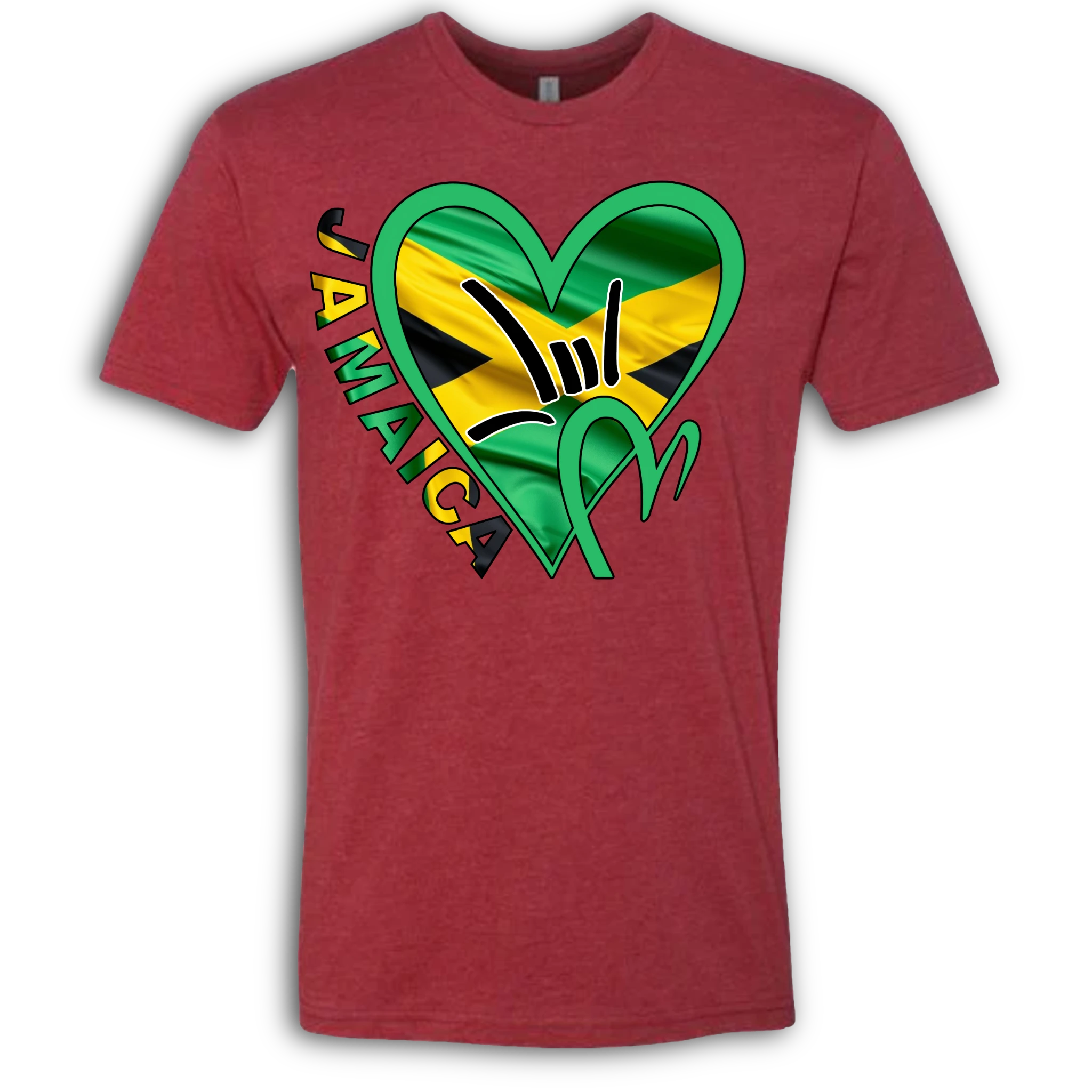 Jamaica Flag ILY HEART T-Shirt