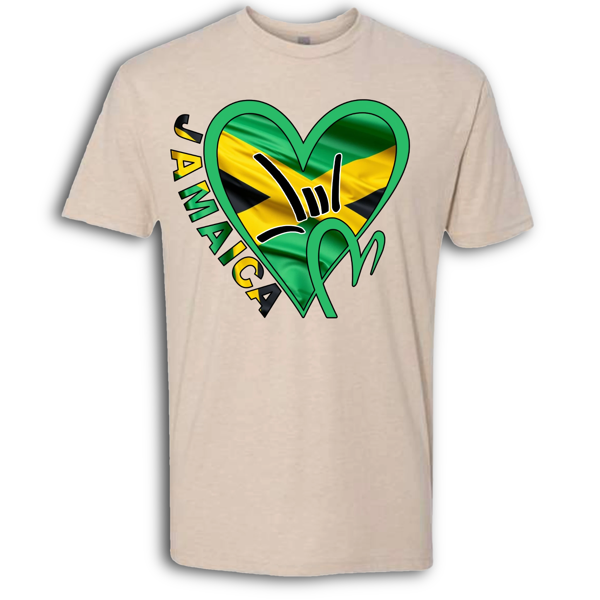 Jamaica Flag ILY HEART T-Shirt