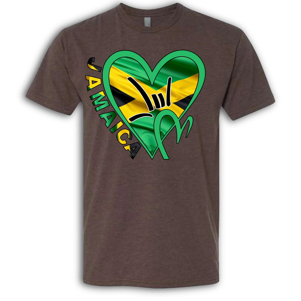 Jamaica Flag ILY HEART T-Shirt