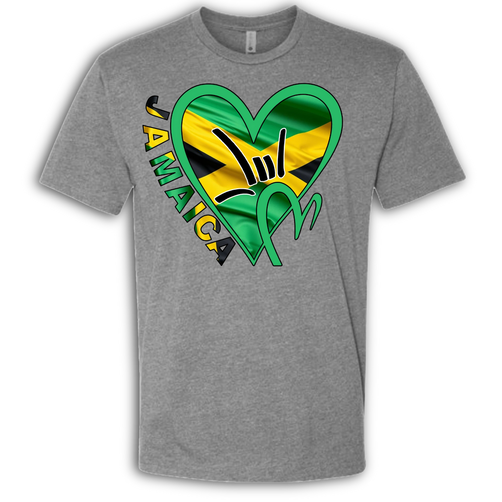 Jamaica Flag ILY HEART T-Shirt